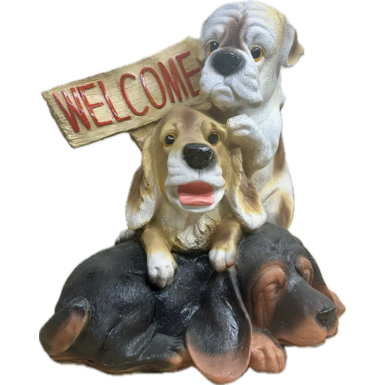 Щенки с табличкой WELCOME 42Х40Х40